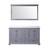 Lexora Dukes 60" Dark Grey Double Vanity Cabinet, White Quartz Top, White Square Sinks and 58" Mirror