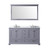 Lexora LD342260DBWQM58F Dukes 60" Dark Grey Double Vanity Cabinet, White Quartz Top, White Square Sinks and 58" Mirror w/ Faucets