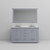 Lexora Dukes 60" Dark Grey Double Vanity Cabinet, White Quartz Top, White Square Sinks and 58" Mirror w/ Faucets