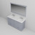 Lexora LD342260DBWQM58F Dukes 60" Dark Grey Double Vanity Cabinet, White Quartz Top, White Square Sinks and 58" Mirror w/ Faucets