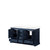 Lexora Dukes 60" Navy Blue Double Vanity Cabinet, White Quartz Top, White Square Sinks and no Mirror