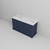 Lexora Dukes 60" Navy Blue Double Vanity Cabinet, White Quartz Top, White Square Sinks and no Mirror