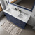 Lexora Dukes 60" Navy Blue Double Vanity Cabinet, White Quartz Top, White Square Sinks and no Mirror