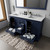 Lexora LD342260DEWQ000 Dukes 60" Navy Blue Double Vanity Cabinet, White Quartz Top, White Square Sinks and no Mirror Lexora LD342260DEWQ000 Dukes 60" Navy Blue Double Vanity Cabinet, White Quartz Top, White Square Sinks and no Mirror