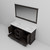 Lexora LD342260DGWQM58 Dukes 60" Espresso Double Vanity Cabinet, White Quartz Top, White Square Sinks and 58" Mirror