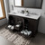 Lexora LD342260DGWQM58 Dukes 60" Espresso Double Vanity Cabinet, White Quartz Top, White Square Sinks and 58" Mirror