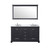 Lexora Dukes 60" Espresso Double Vanity Cabinet, White Quartz Top, White Square Sinks and 58" Mirror w/ Faucets