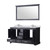 Lexora Dukes 60" Espresso Double Vanity Cabinet, White Quartz Top, White Square Sinks and 58" Mirror w/ Faucets