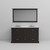 Lexora Dukes 60" Espresso Double Vanity Cabinet, White Quartz Top, White Square Sinks and 58" Mirror w/ Faucets
