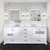 Lexora Dukes 80" White Double Vanity Cabinet, White Quartz Top, White Square Sinks and no Mirror