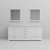 Lexora LD342280DAWQM30 Dukes 80" White Double Vanity Cabinet, White Quartz Top, White Square Sinks and 30" Mirrors