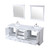 Lexora  LD342280DAWQM30F Dukes 80" White Double Vanity, White Quartz Top, White Square Sinks and 30" Mirrors w/ Faucets