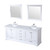 Lexora  LD342280DAWQM30F Dukes 80" White Double Vanity, White Quartz Top, White Square Sinks and 30" Mirrors w/ Faucets