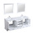 Lexora  LD342280DAWQM30F Dukes 80" White Double Vanity, White Quartz Top, White Square Sinks and 30" Mirrors w/ Faucets