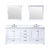Lexora LD342280DAWQM30F Dukes 80" White Double Vanity Cabinet, White Quartz Top, White Square Sinks and 30" Mirrors w/ Faucets