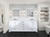 Lexora Dukes 80" White Double Vanity Cabinet, White Quartz Top, White Square Sinks and 30" Mirrors w/ Faucets
