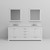 Lexora LD342280DAWQM30F Dukes 80" White Double Vanity Cabinet, White Quartz Top, White Square Sinks and 30" Mirrors w/ Faucets