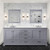 Lexora Dukes 80" Dark Grey Double Vanity Cabinet, White Quartz Top, White Square Sinks and no Mirror