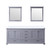 Lexora Dukes 80" Dark Grey Double Vanity Cabinet, White Quartz Top, White Square Sinks and 30" Mirrors