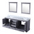 Lexora LD342280DBWQM30 Dukes 80" Dark Grey Double Vanity Cabinet, White Quartz Top, White Square Sinks and 30" Mirrors