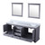 Lexora Dukes 80" Dark Grey Double Vanity Cabinet, White Quartz Top, White Square Sinks and 30" Mirrors