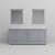 Lexora LD342280DBWQM30 Dukes 80" Dark Grey Double Vanity Cabinet, White Quartz Top, White Square Sinks and 30" Mirrors