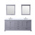 Lexora LD342280DBWQM30F Dukes 80" Dark Grey Double Vanity Cabinet, White Quartz Top, White Square Sinks and 30" Mirrors w/ Faucets