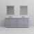 Lexora LD342280DBWQM30F Dukes 80" Dark Grey Double Vanity Cabinet, White Quartz Top, White Square Sinks and 30" Mirrors w/ Faucets