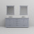 Lexora Dukes 80" Dark Grey Double Vanity Cabinet, White Quartz Top, White Square Sinks and 30" Mirrors w/ Faucets