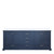 Lexora Dukes 80" Navy Blue Double Vanity Cabinet, White Quartz Top, White Square Sinks and no Mirror