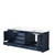 Lexora LD342280DEWQ000 Dukes 80" Navy Blue Double Vanity Cabinet, White Quartz Top, White Square Sinks and no Mirror