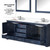 Lexora Dukes 80" Navy Blue Double Vanity Cabinet, White Quartz Top, White Square Sinks and no Mirror