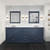 Lexora Dukes 80" Navy Blue Double Vanity Cabinet, White Quartz Top, White Square Sinks and no Mirror