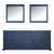 Lexora LD342280DEWQM30 Dukes 80" Navy Blue Double Vanity Cabinet, White Quartz Top, White Square Sinks and 30" Mirrors