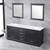 Lexora  LD342280DGWQM30F Dukes 80" Espresso Double Vanity, White Quartz Top, White Square Sinks and 30" Mirrors w/ Faucets