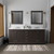 Lexora LD342280DGWQM30F Dukes 80" Espresso Double Vanity Cabinet, White Quartz Top, White Square Sinks and 30" Mirrors w/ Faucets