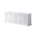 Lexora LD342284DAWQ000 Dukes 84" White Double Vanity Cabinet, White Quartz Top, White Square Sinks and no Mirror