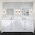 Lexora LD342284DAWQ000 Dukes 84" White Double Vanity Cabinet, White Quartz Top, White Square Sinks and no Mirror