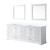 Lexora LD342284DAWQM34 Dukes 84" White Double Vanity Cabinet, White Quartz Top, White Square Sinks and 34" Mirrors