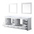 Lexora LD342284DAWQM34 Dukes 84" White Double Vanity Cabinet, White Quartz Top, White Square Sinks and 34" Mirrors