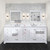 Lexora LD342284DAWQM34 Dukes 84" White Double Vanity Cabinet, White Quartz Top, White Square Sinks and 34" Mirrors