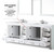 Lexora Dukes 84" White Double Vanity Cabinet, White Quartz Top, White Square Sinks and 34" Mirrors