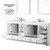 Lexora LD342284DAWQM34F Dukes 84" White Double Vanity Cabinet, White Quartz Top, White Square Sinks and 34" Mirrors w/ Faucets