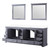 Lexora LD342284DBWQM34 Dukes 84" Dark Grey Double Vanity Cabinet, White Quartz Top, White Square Sinks and 34" Mirrors