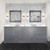 Lexora LD342284DBWQM34 Dukes 84" Dark Grey Double Vanity Cabinet, White Quartz Top, White Square Sinks and 34" Mirrors