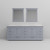 Lexora LD342284DBWQM34 Dukes 84" Dark Grey Double Vanity Cabinet, White Quartz Top, White Square Sinks and 34" Mirrors