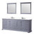 Lexora LD342284DBWQM34F Dukes 84" Dark Grey Double Vanity Cabinet, White Quartz Top, White Square Sinks and 34" Mirrors w/ Faucets