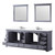 Lexora LD342284DBWQM34F Dukes 84" Dark Grey Double Vanity Cabinet, White Quartz Top, White Square Sinks and 34" Mirrors w/ Faucets