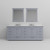 Lexora LD342284DBWQM34F Dukes 84" Dark Grey Double Vanity Cabinet, White Quartz Top, White Square Sinks and 34" Mirrors w/ Faucets