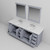 Lexora LD342284DBWQM34F Dukes 84" Dark Grey Double Vanity Cabinet, White Quartz Top, White Square Sinks and 34" Mirrors w/ Faucets